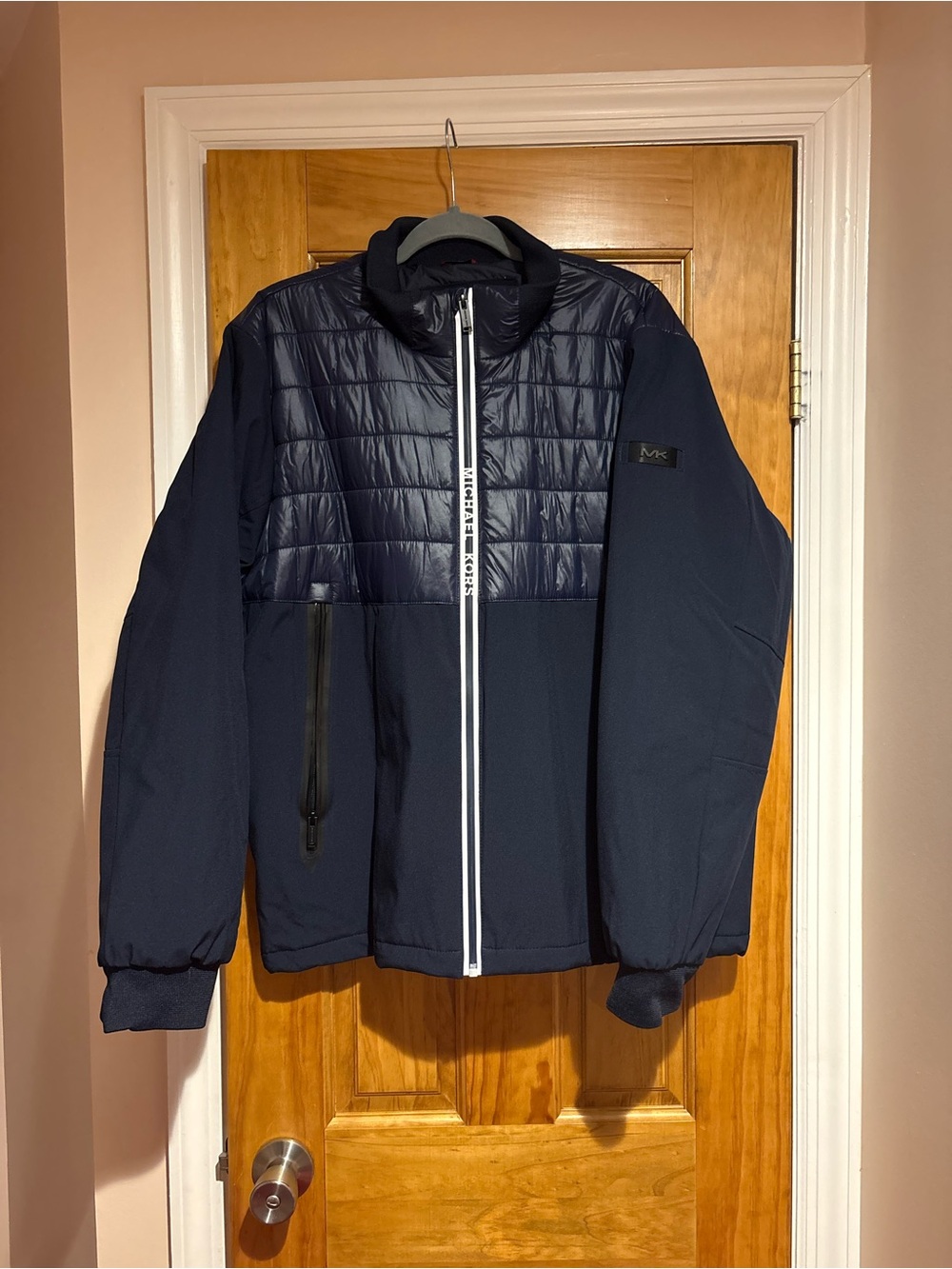 Michael Kors Men’s Navy Quilted Hybrid Jacket